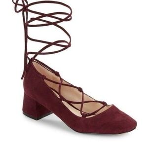 Karl Lagerfeld Charlie Suede Lace Up Block Heels (6.5) NWT